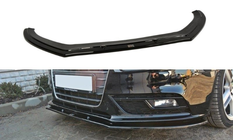 Voorspoiler Audi A4 B8 FL V.1 Glanzend Zwart