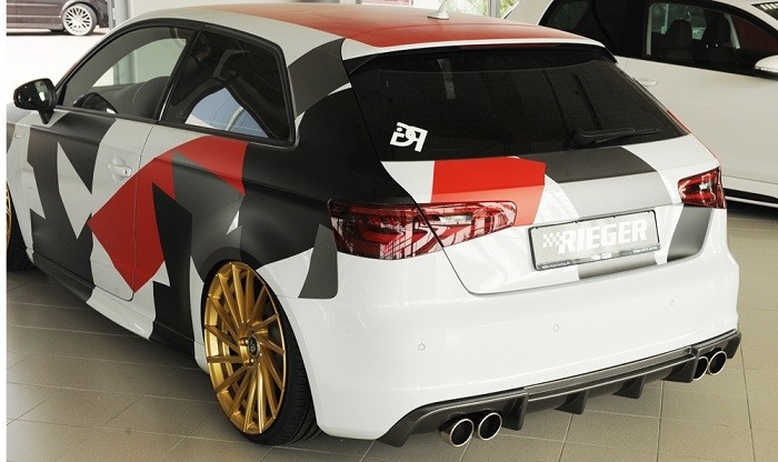 Achteraanzet Carbon-look Rieger Audi A3 8V 3deurs/Sportback 12-1
