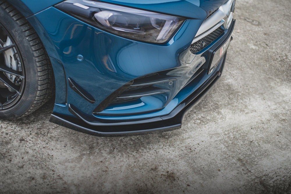 VoorSpoiler Mercedes A Klasse W177 A35 AMG Glans Zwart V2