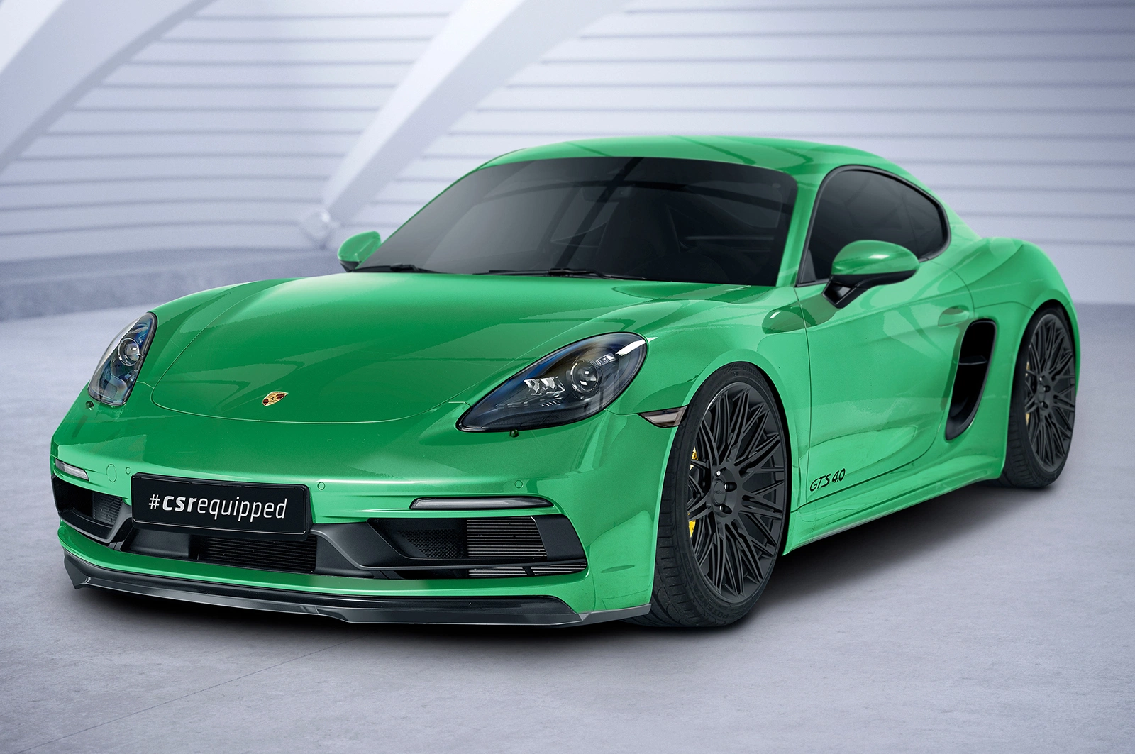 Voorspoiler Porsche 718 Cayman/Boxster GTS 4.0 (982) glans zwart