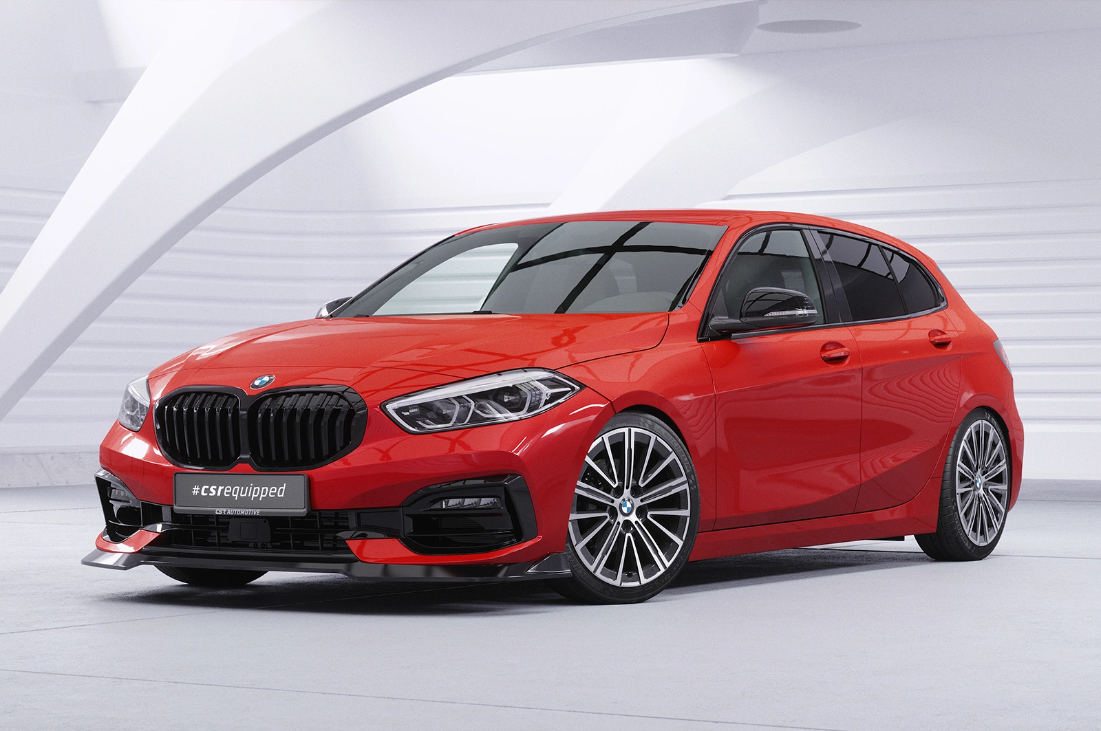 Voorspoiler BMW 1er F40 glans zwart