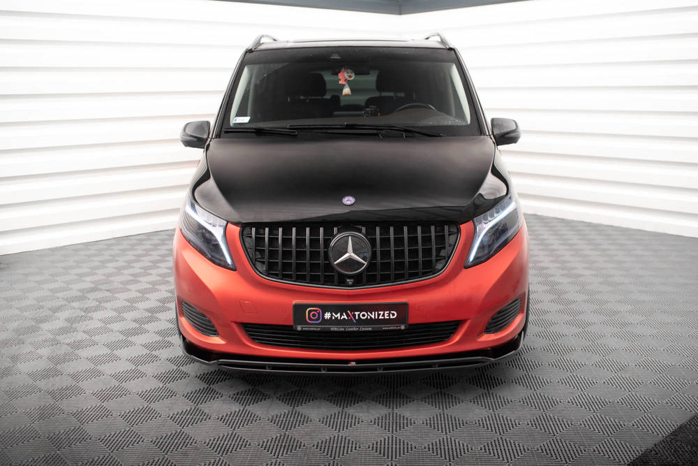 Voorspoiler V.4 Mercedes V-Klasse W447 Maxton Design Glans Zwart