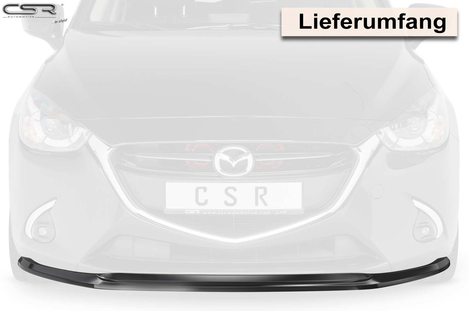 Voorspoiler Mazda 2 (Typ DJ) glans zwart 11/2014–12/2019