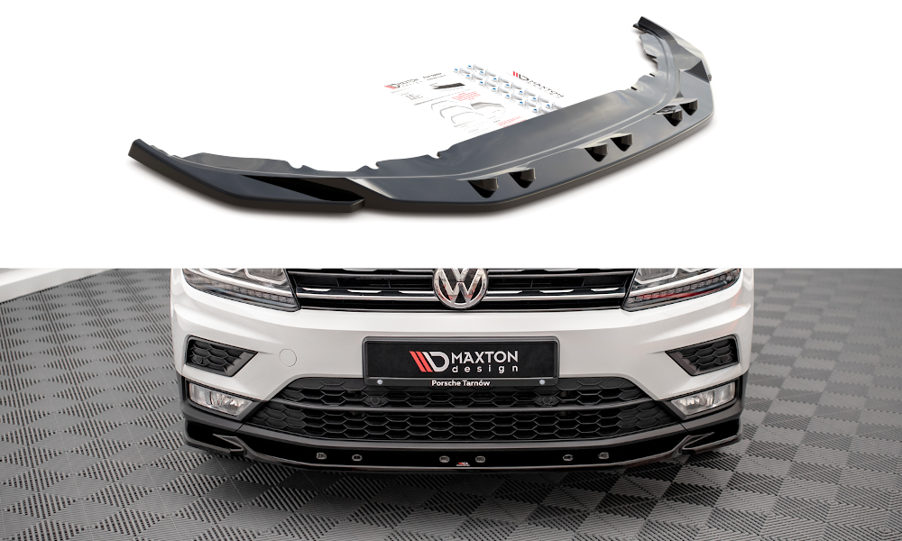 Voorspoiler Volkswagen Tiguan MK2 Maxton Glans Zwart