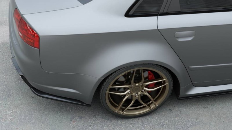 Achterzij Spoilers Audi RS4 Sedan B7 V.2 Glanzend Zwart