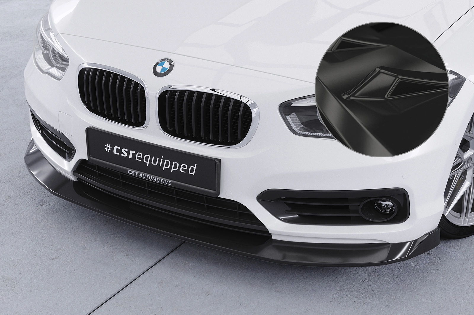 Voorspoiler BMW 1-Serie F20 / F21 LCI 01/2015-06/2019 Glans Zwart CSR
