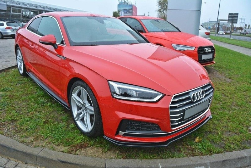 Voorspoiler Audi S5 / A5 S-Line F5 Coupe / Sportback V.1 Glanzend Zwart