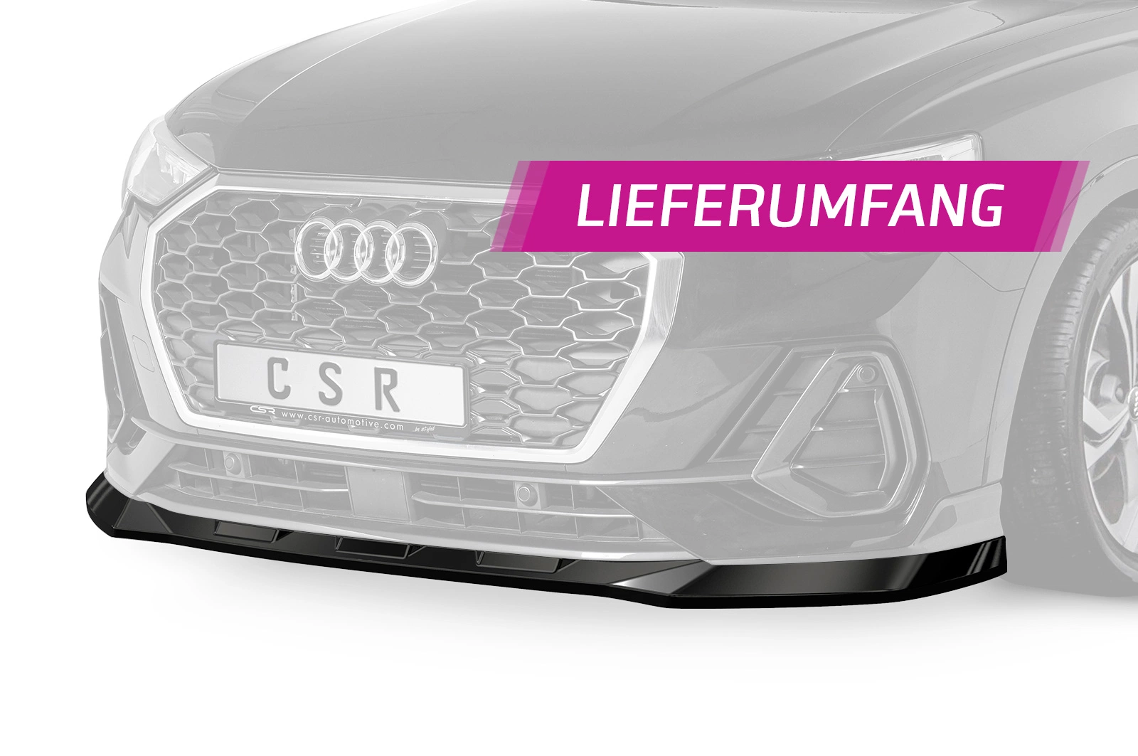 Voorspoiler Audi Q3 Sportback (Typ F3) 2019–heden – CSR Automotive – Glans Zwart