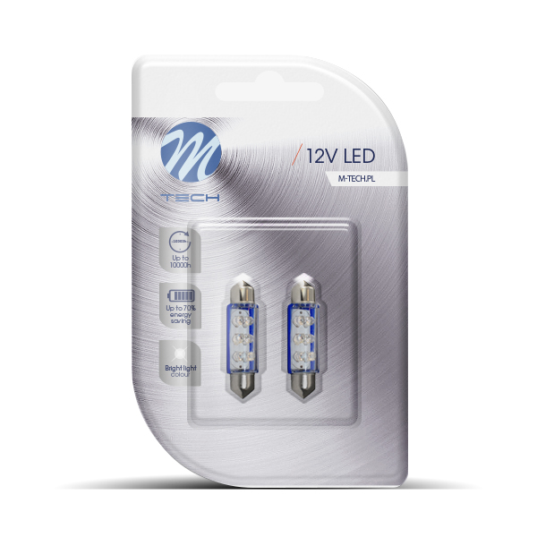 M-tech L046 41mm C5W/s8.5V 12v/24v 6x 3mm LED Blauw