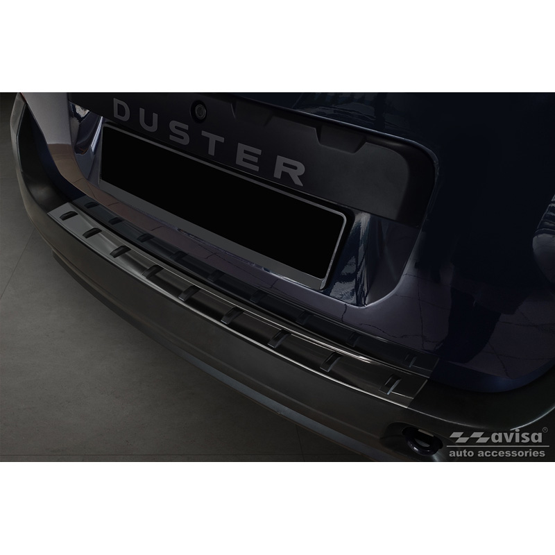 Zwart RVS Achterbumperprotector  Dacia Duster 2010-2013 & Facelift 2013-2017 'STRONG EDITION'