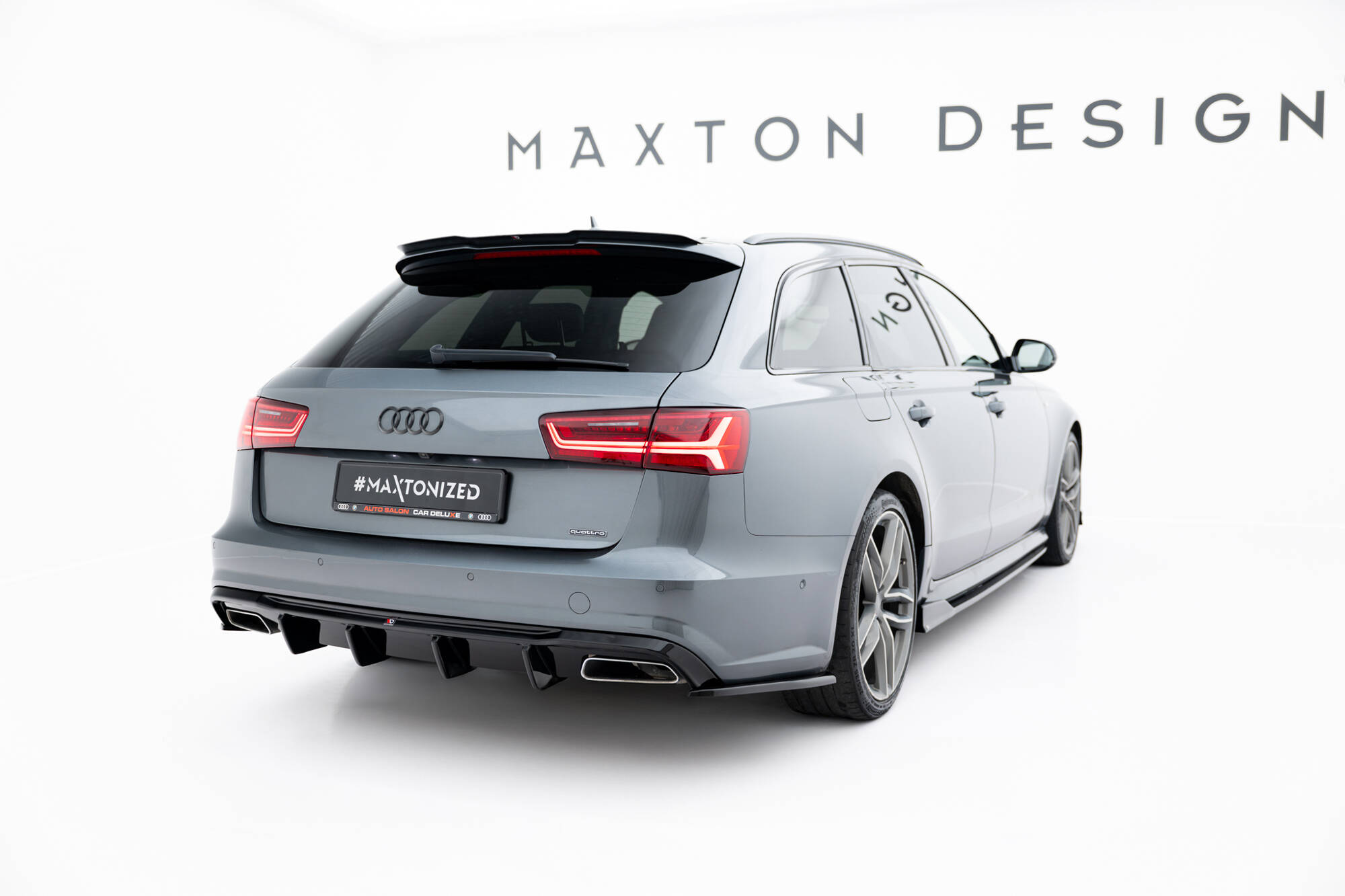 Achterzij Spoilers V.3 Audi S6 / A6 S-Line / A6 C7 FL Maxton Glanzend zwart