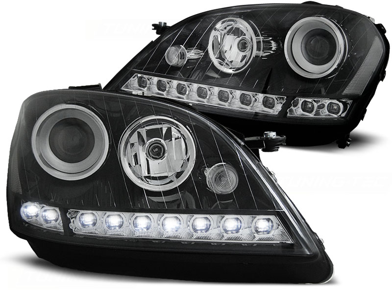 Headlights Mercedes M-class devil eyes black