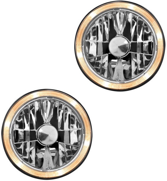 Faros VW Golf II Angel Eyes cristal cromo