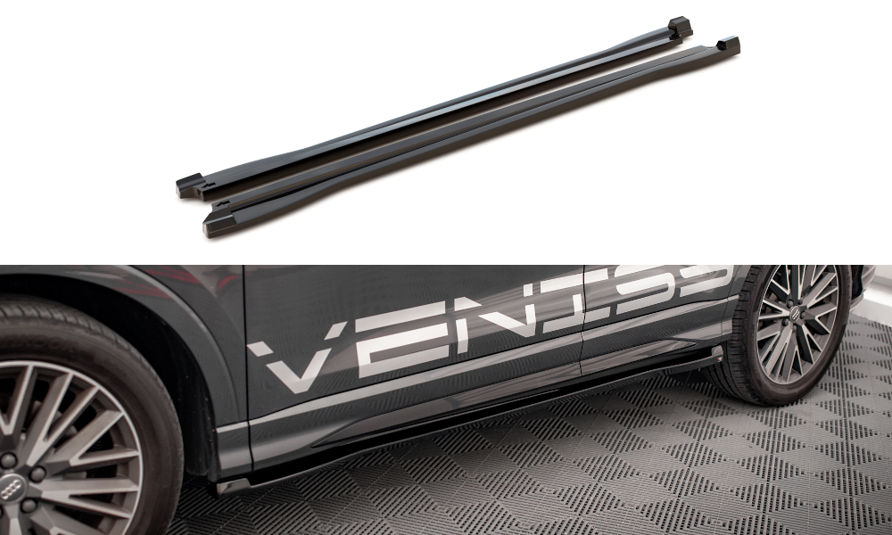 Zijskirts Audi Q3 S-Line F3 Maxton Glans Zwart