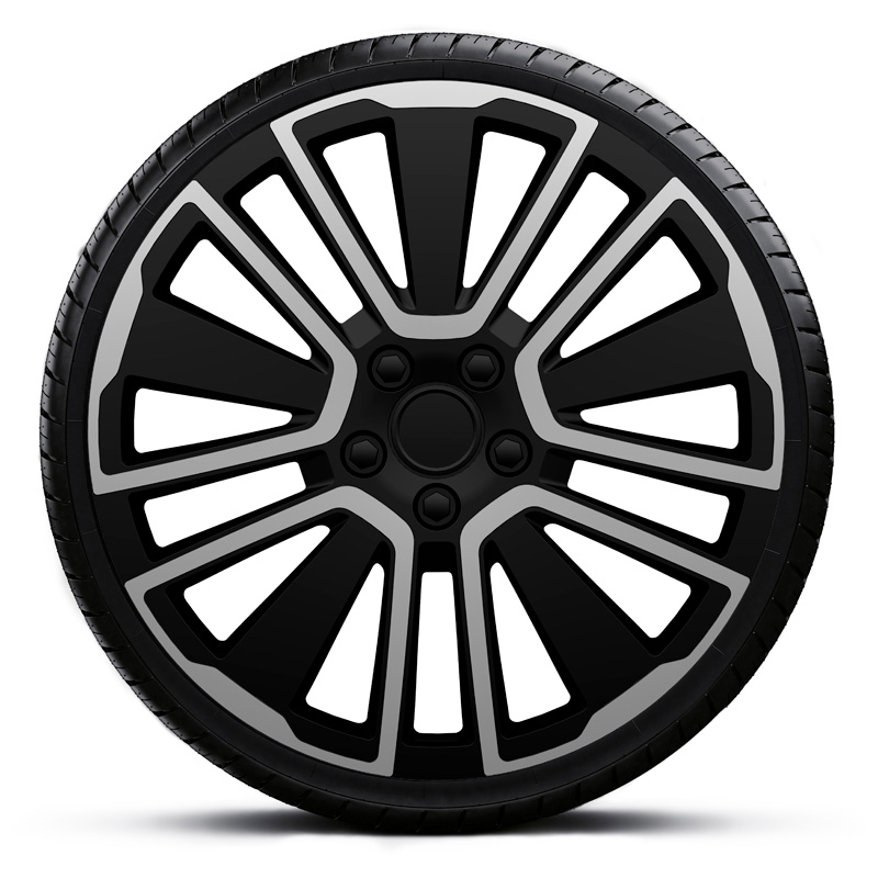 4-Delige J-Tec Wieldoppenset Scuba 16-inch zilver/zwart