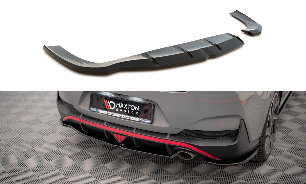 Achterbumper diffusor Hyundai i30 MK3 FL Fastback Glanzend Zwart Maxton