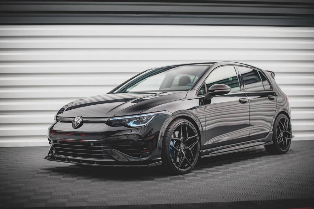 Zijskirts V.2 Volkswagen Golf 8 R Maxton Glans Zwart