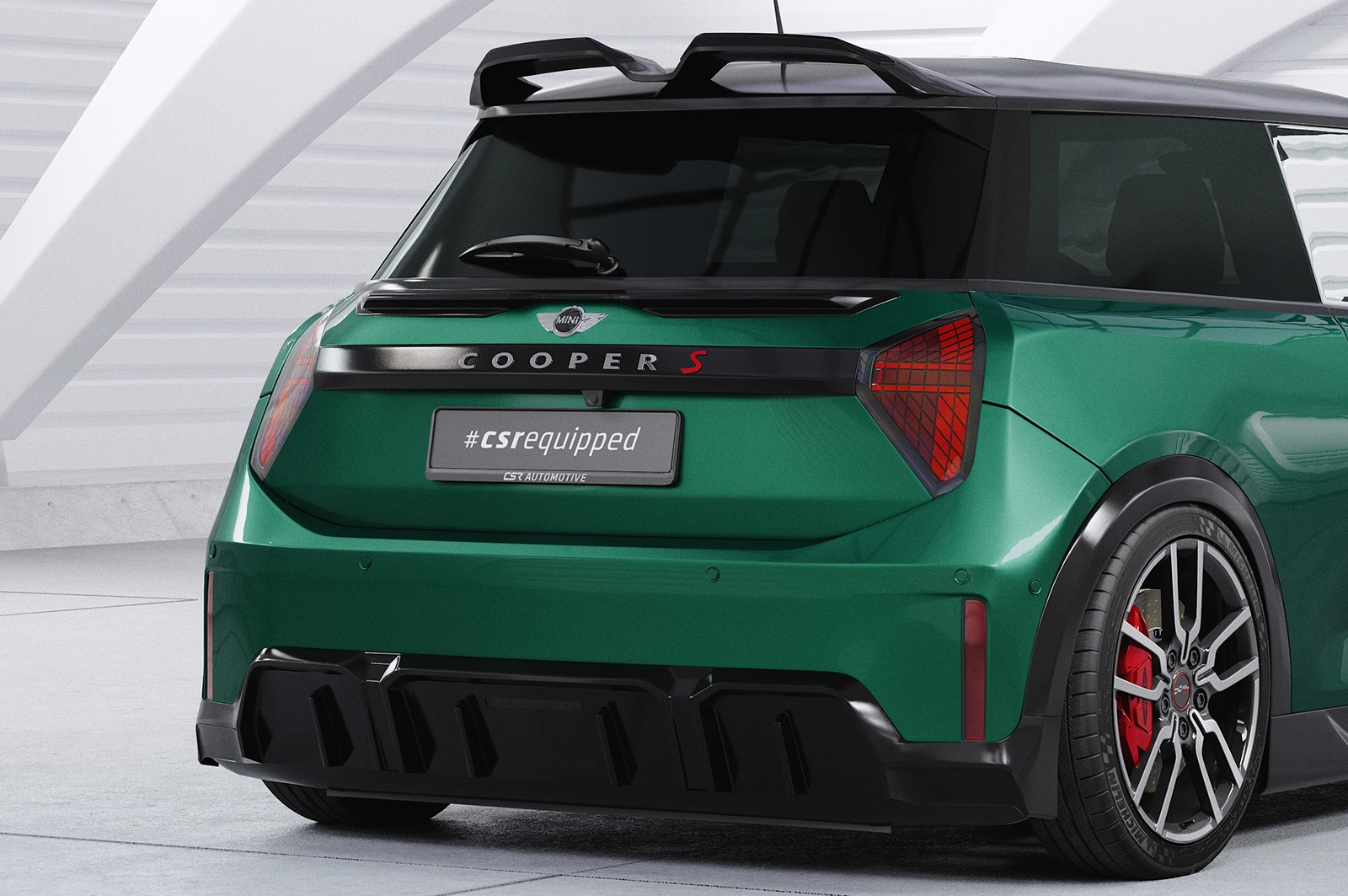 Achterspoiler Mini F66 glans zwart