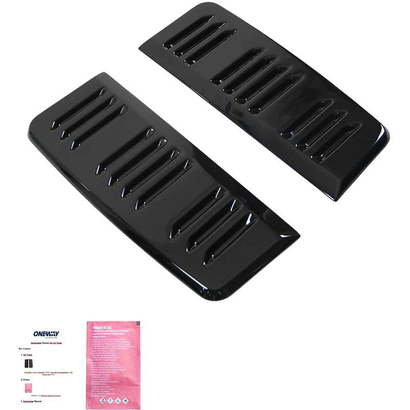 Oneway Set luchtinlaten (zijkant)  Volkswagen Transporter T5.1/T6/T6.1 2010-2022 (Lange wielbasis) - Versie 2 - Glanzend zwart