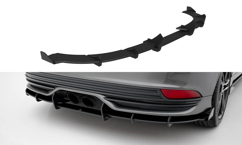 Street Pro Achter Diffuser + Flaps Ford Focus ST MK3 Facelift Maxton Glanzend zwart