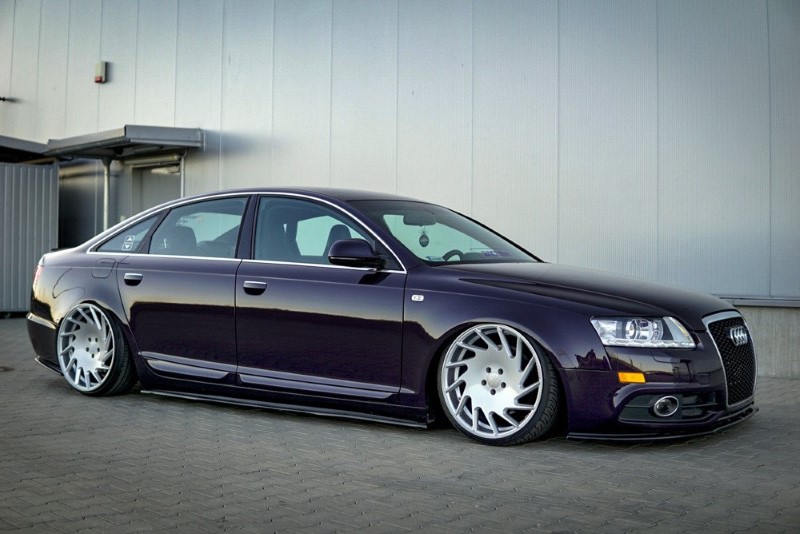 Zijskirts Diffusers Audi A6 S-Line C6 / C6 FL Glanzend Zwart