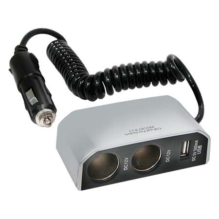 2-weg aanstekerdoos 'USB' 12V 8A