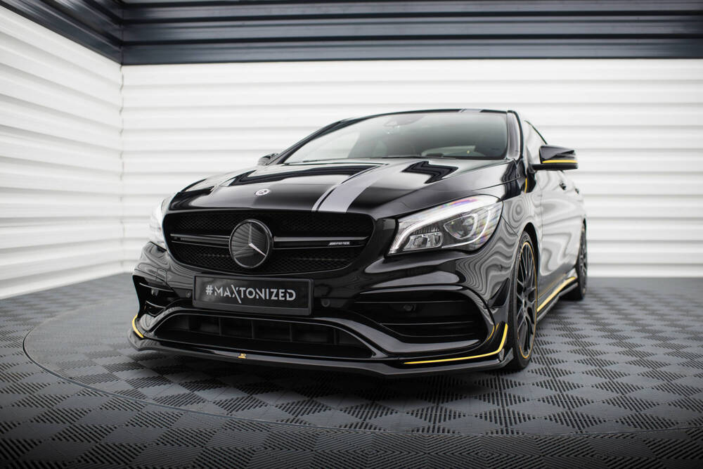 Voorspoiler V.3 Mercedes-AMG CLA 45 C117 FL Maxton Glans Zwart