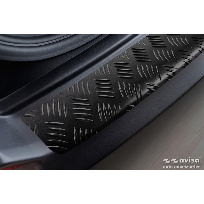 Matzwart Aluminium Achterbumperprotector  Jeep Cherokee Facelift 2018- 'Riffled Plate'