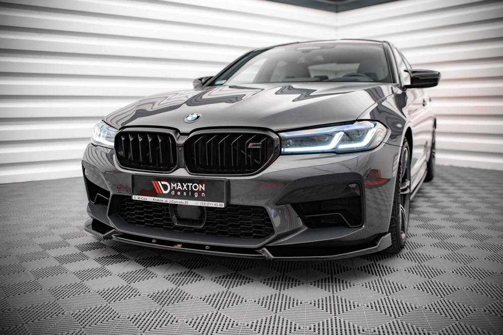 Voorspoiler V.1 BMW M5 F90 FL Maxton Glans Zwart