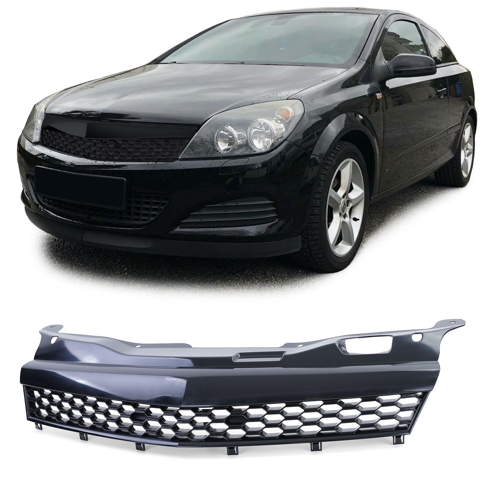 Sport Grill Opel Astra H GTC 3 deurs 2005-2009 OPC-Look chroom/z