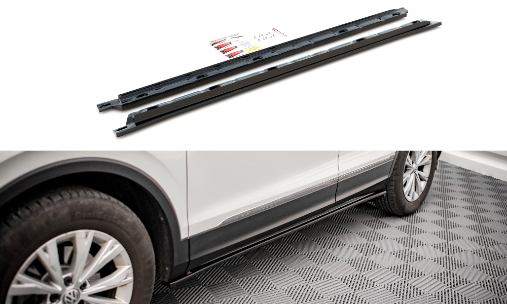 Zijskirts Volkswagen Tiguan MK2 Maxton Glans Zwart