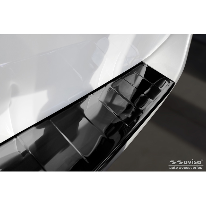 Zwart-Chroom RVS Achterbumperprotector  Mercedes Vito / V-Klasse 2014-2019 & Facelift 2019- 'Ribs' 'XL'