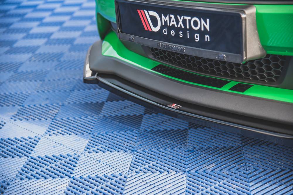 Voorspoiler V.2 met Canards Ford Mustang GT MK5 FL Maxton Glans Zwart