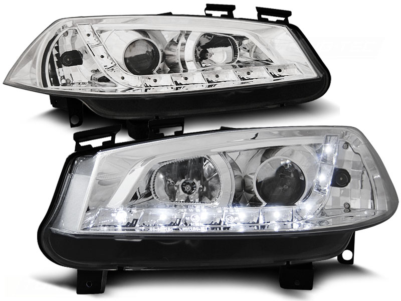 Faros Renault Megane 03-.. LED Los ojos del Diablo Dayline cromo