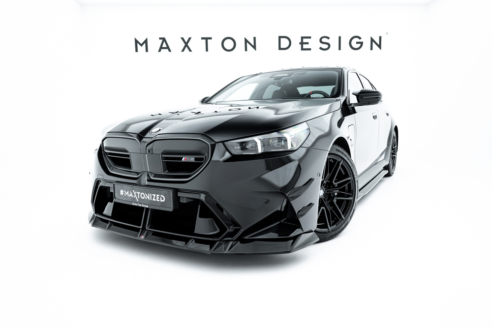 Voorspoiler V.1 BMW M5 Sedan / Touring G90 Glans Zwart Maxton