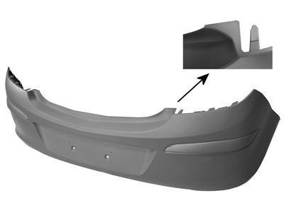 achterbumper, 5 drs, in primer Opel Corsa D, 2006-2011