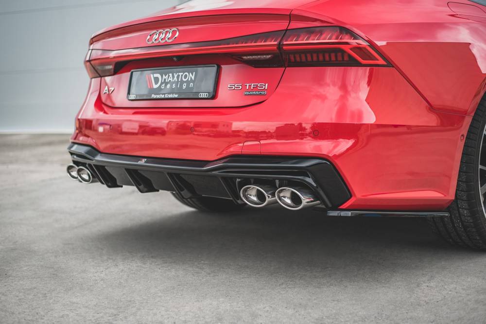 Diffuser Audi A7 C8 S-Line Maxton Glans Zwart Chrome Sierstukken