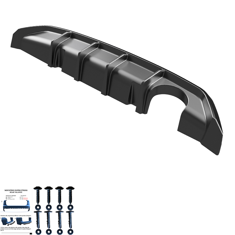 Oneway Achterbumperskirt (Diffuser)  Hyundai i20 III (BC3) Facelift 2023- - Glanzend zwart