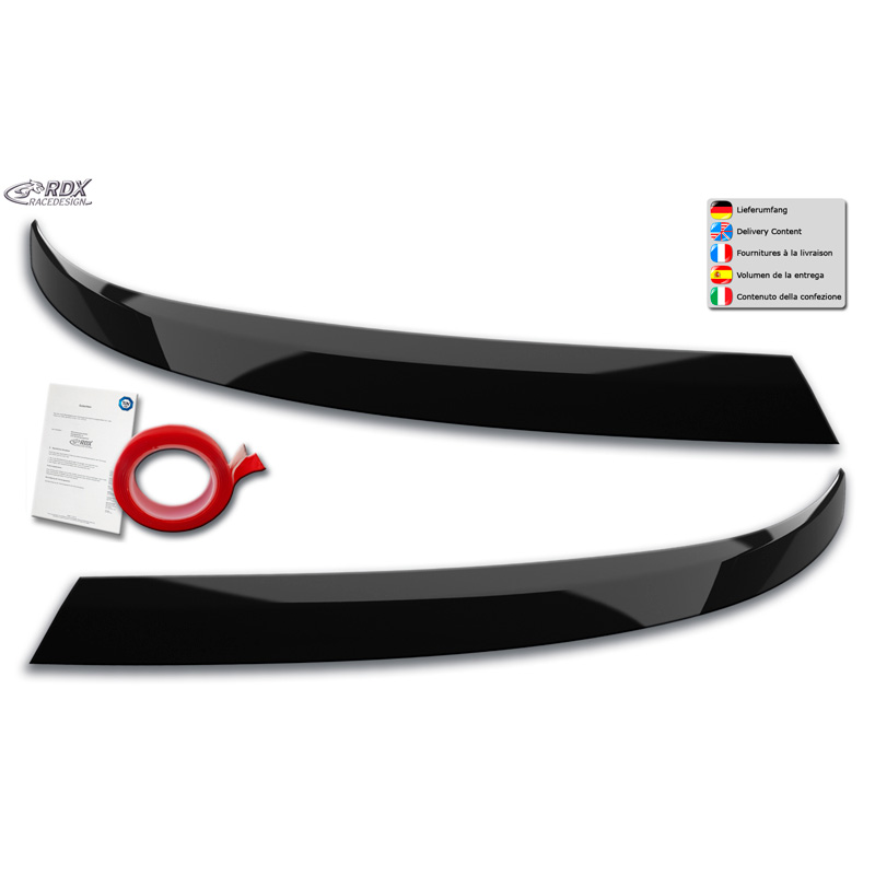 Koplampspoilers  Volkswagen Transporter T6.1 2021- (ABS Glanzend Zwart)