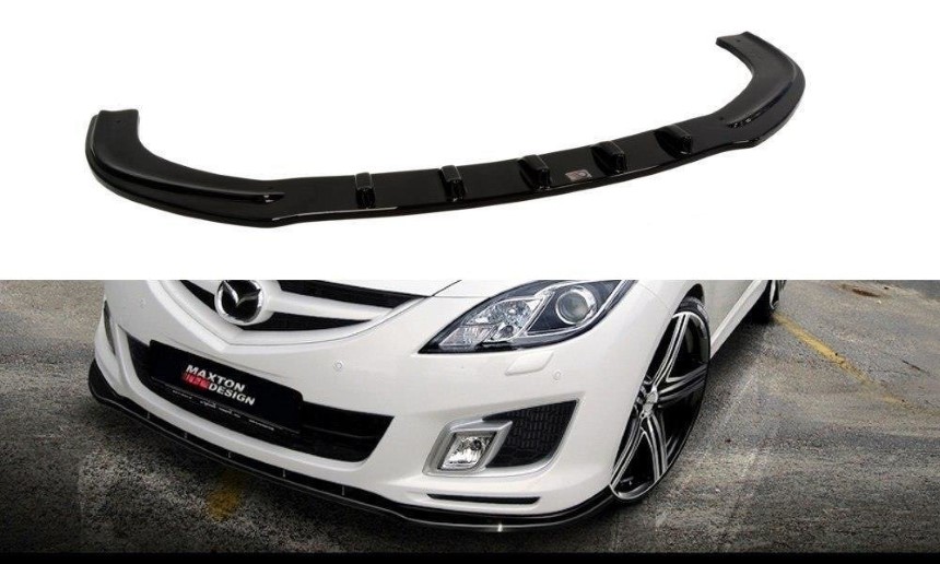Voorspoiler Mazda 6 Mk2 dynamic sport versie Maxton Design glans zwart