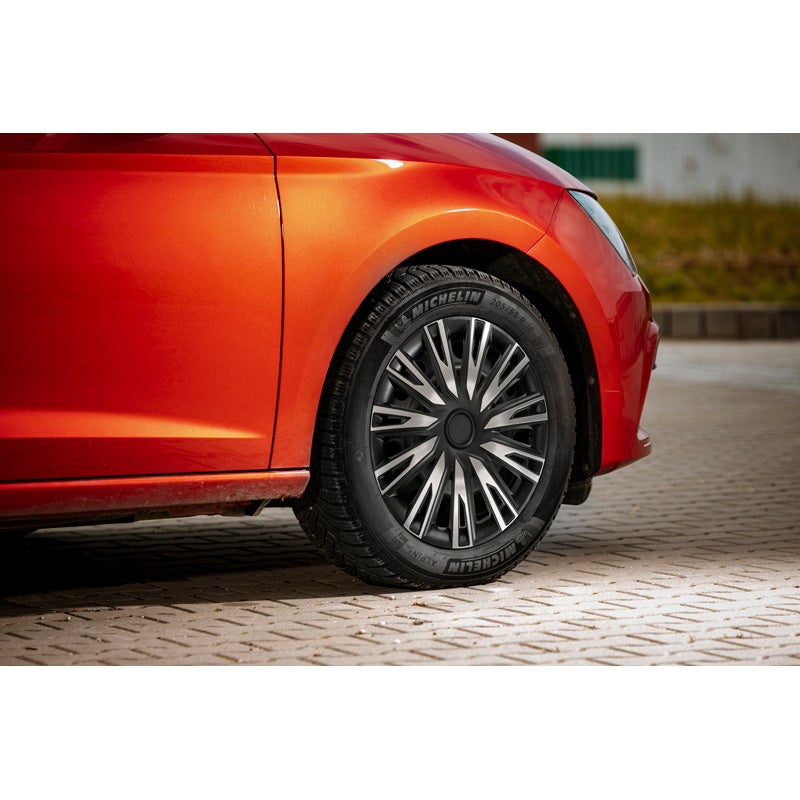 4-Delige Wieldoppenset Copra 16-inch alu/zwart