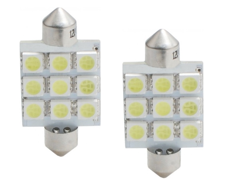 2x M-tech L059 C5W/s8.5V 12v 9x SMD 5050 LED wit
