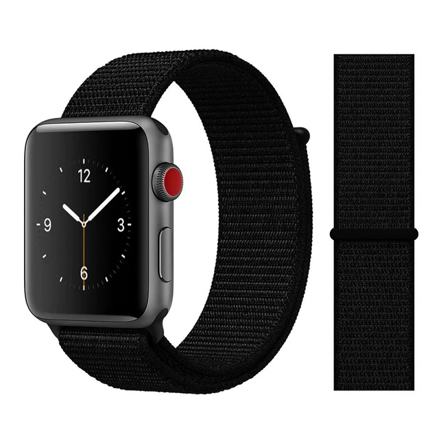 Apple watch nylon loop sport band - zwart