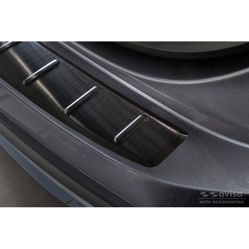 Zwart RVS Achterbumperprotector  Volkswagen Taigo 2021- 'Ribs'