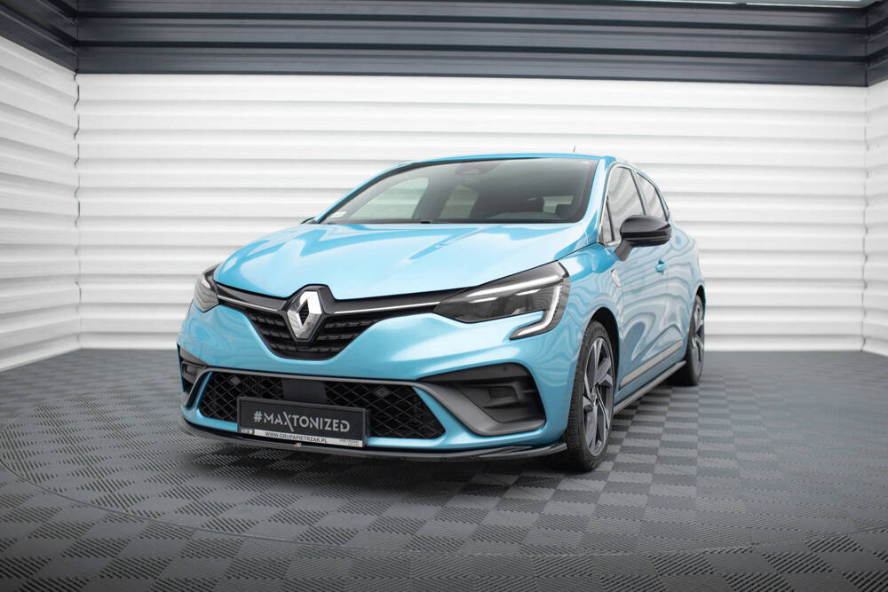 Voorspoiler V.2 Renault Clio RS Line Mk5 Maxton Glans Zwart