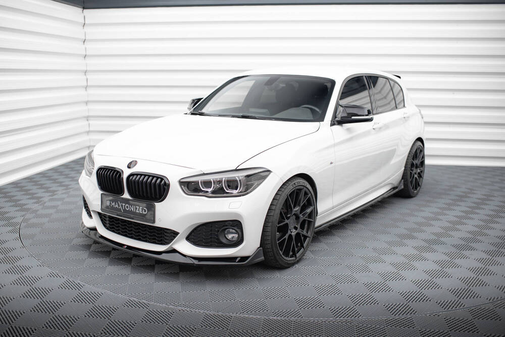 Voorspoiler V.4 BMW 1 Serie M Pakket / M135i / M140i F20 / F21 FL Maxton Glans Zwart
