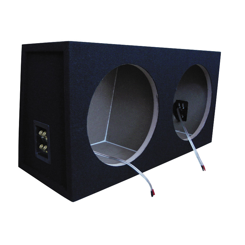 Necom MDF Dubbele Subwooferkist 12-inch/30cm 2x aansluiting