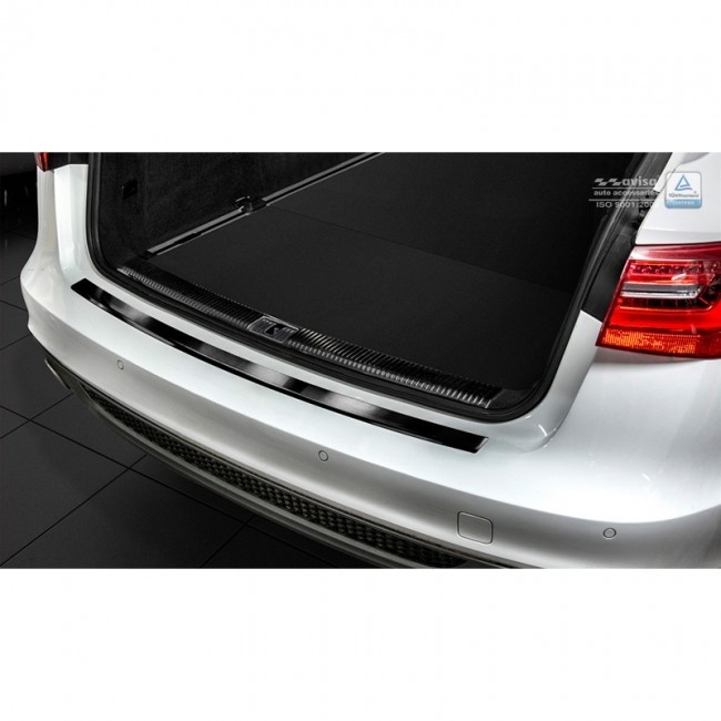 Zwart RVS Achterbumperprotector Audi A6 Avant 2011-