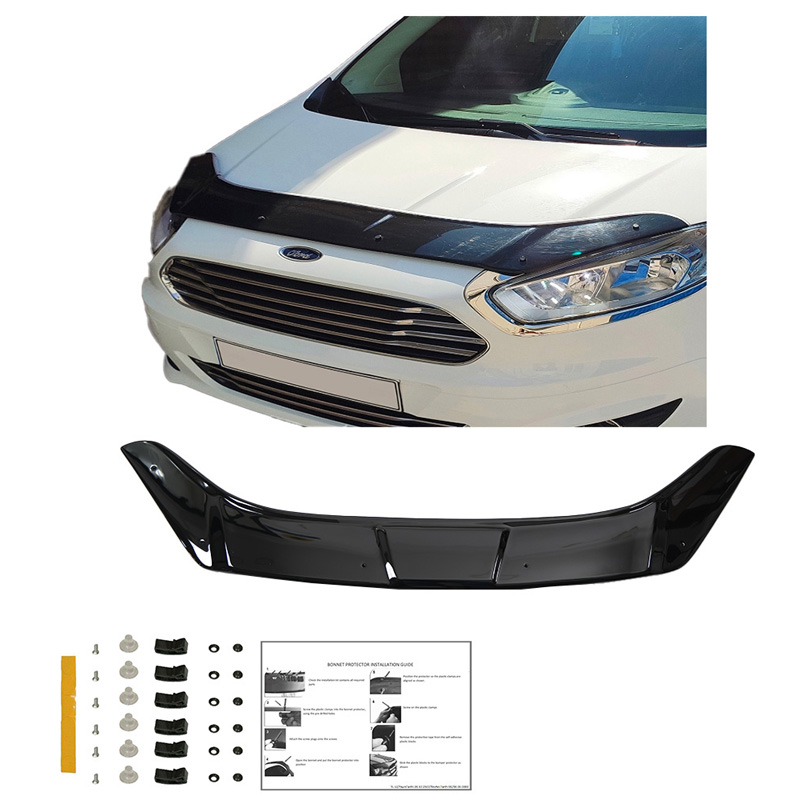 Motorkapbeschermer (steenslagcover)  Ford Transit Courier 2014-2019 - Glanzend zwart