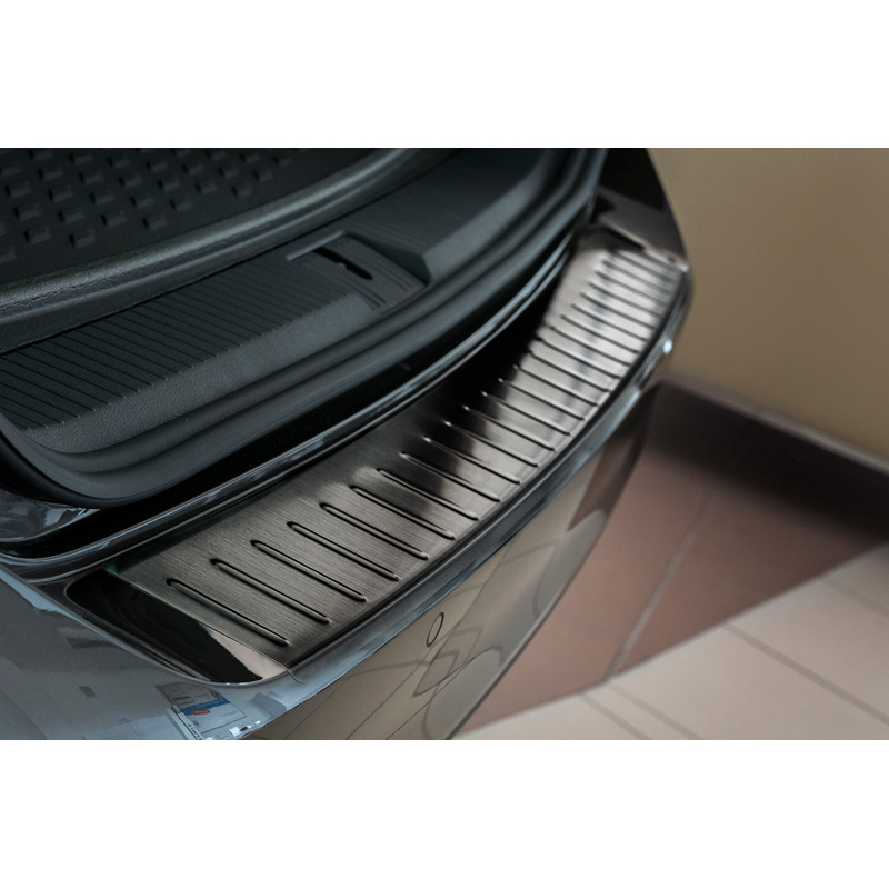 Zwart RVS Achterbumperprotector  Volkswagen Passat 3G Variant 2014-2023 'Ribs'